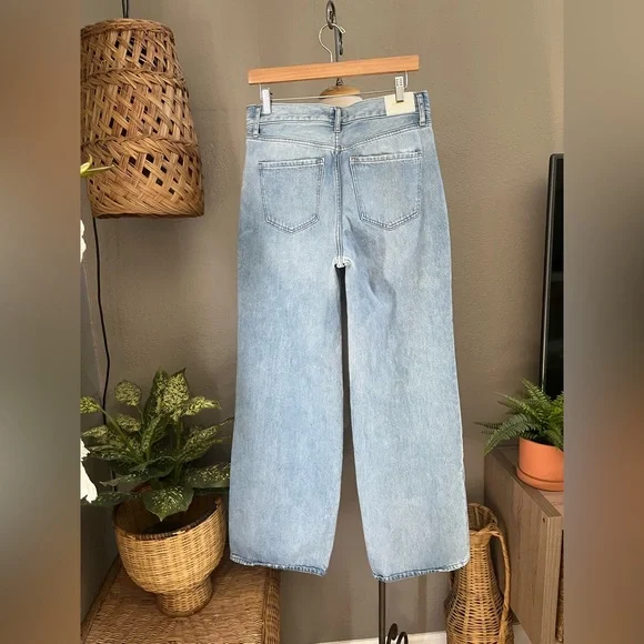 Express wash Blue High Waisted Wide Leg Jeans Size 8 R. - Picture 7 of 11